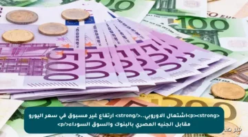 <p><strong>اشتعال الأوروبي..</strong> ارتفاع غير مسبوق في سعر اليورو مقابل الجنيه المصري بالبنوك والسوق السوداء</p>